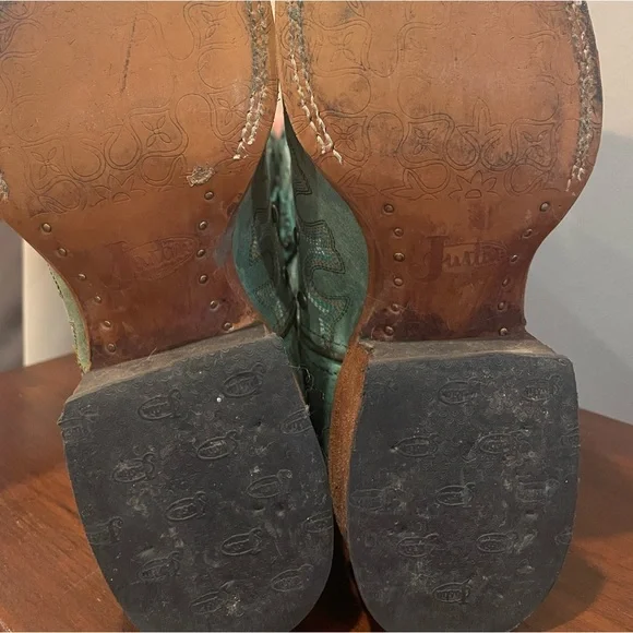 ~Turquoise Justin Women’s Marino Cowboy Boots ~ - Picture 8 of 10